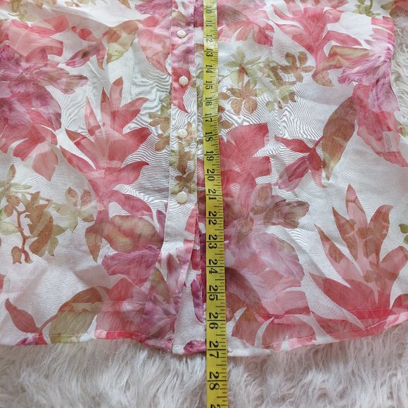 Proportion Petite Conrad Women's Linen Blend Pink Tone Floral Mesh Suit 18 - Picture 4 of 8